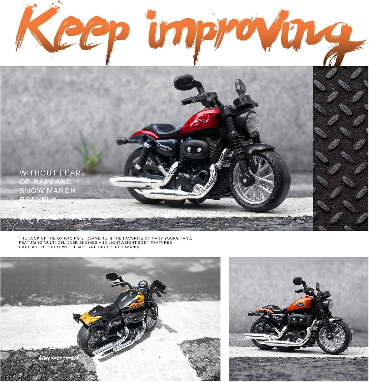 Mini Pull Back Motorcycle Toy with Sound & Light – Perfect for Toddlers Age 3-9