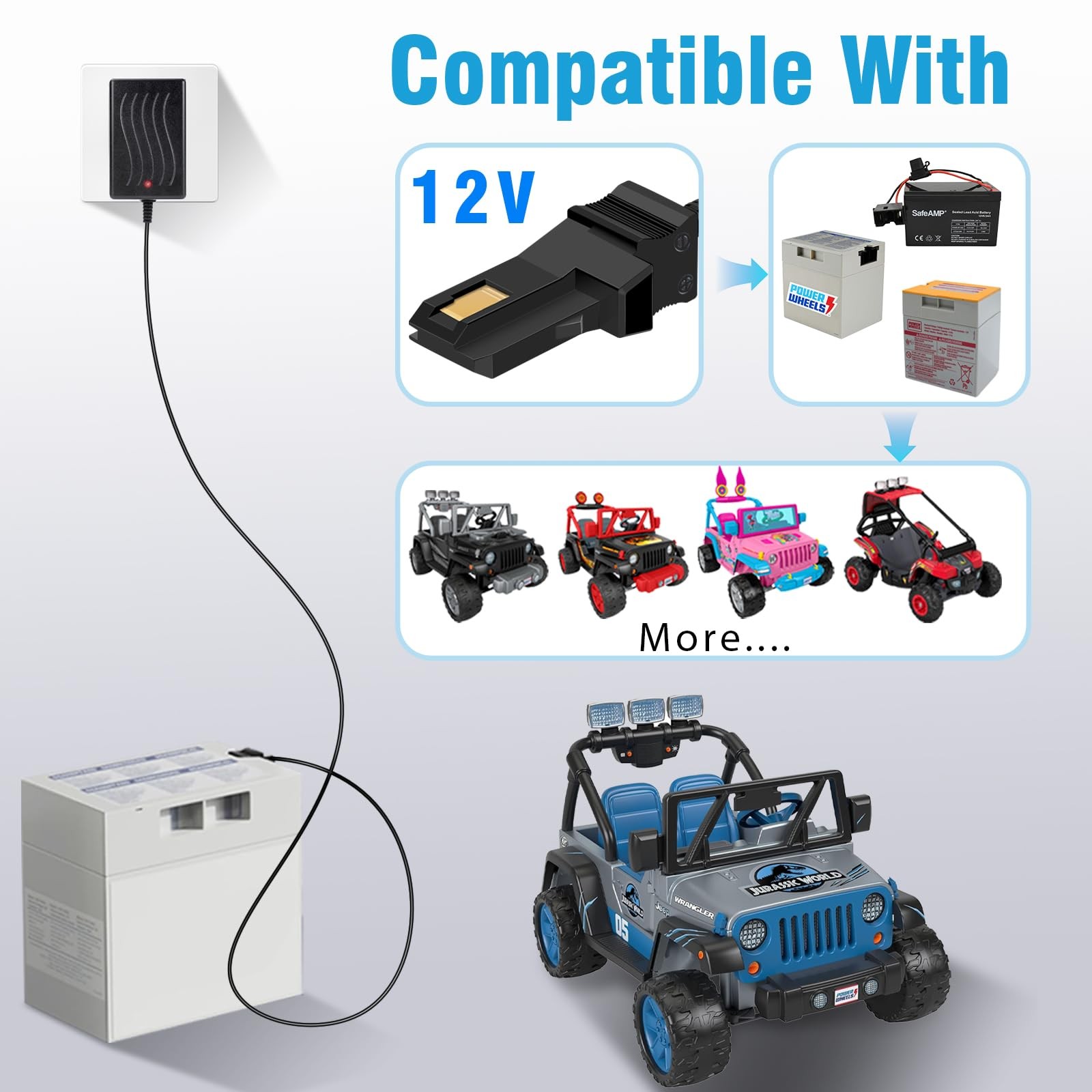 12V Battery Charger Replacement for Power Wheels,12V Charger for Power Wheels…