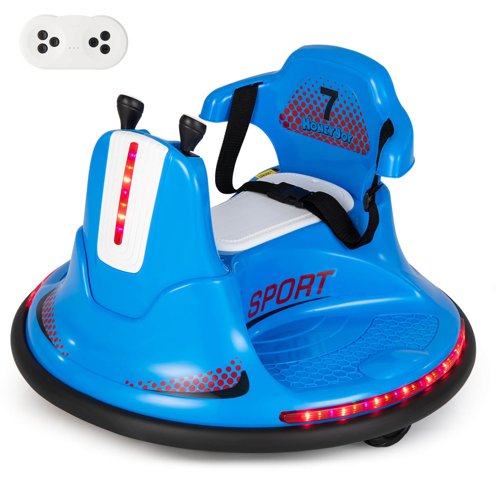 12V Kids Ride On Bumper Car Electric Toddlers Vehicle with Remote Control Blue