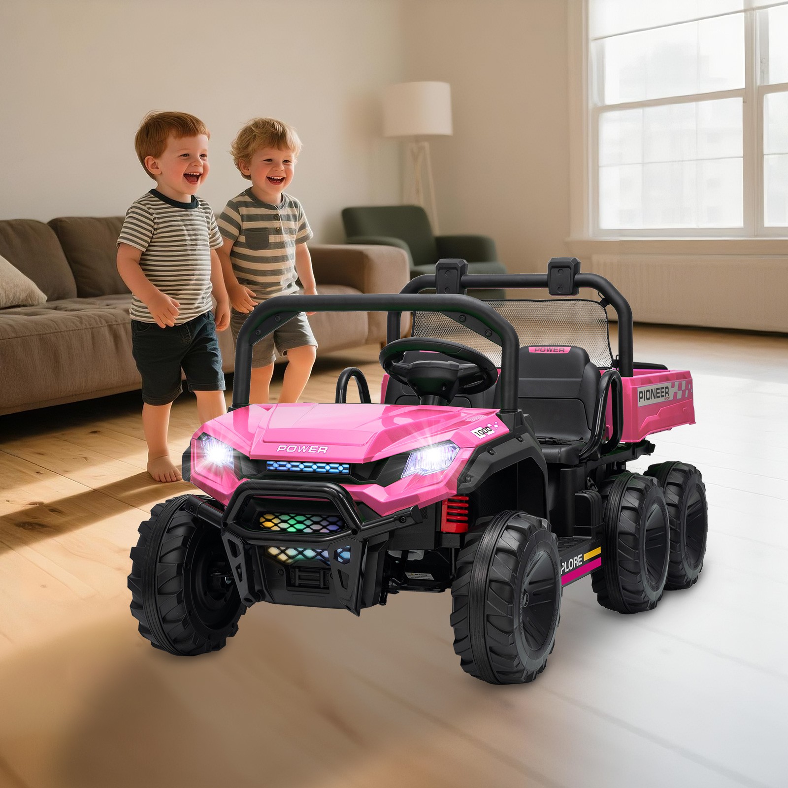 Kids Ride on Car 24V Electric Dump Truck 4WD 6 Wheeler Off-road UTV w/Remote LED