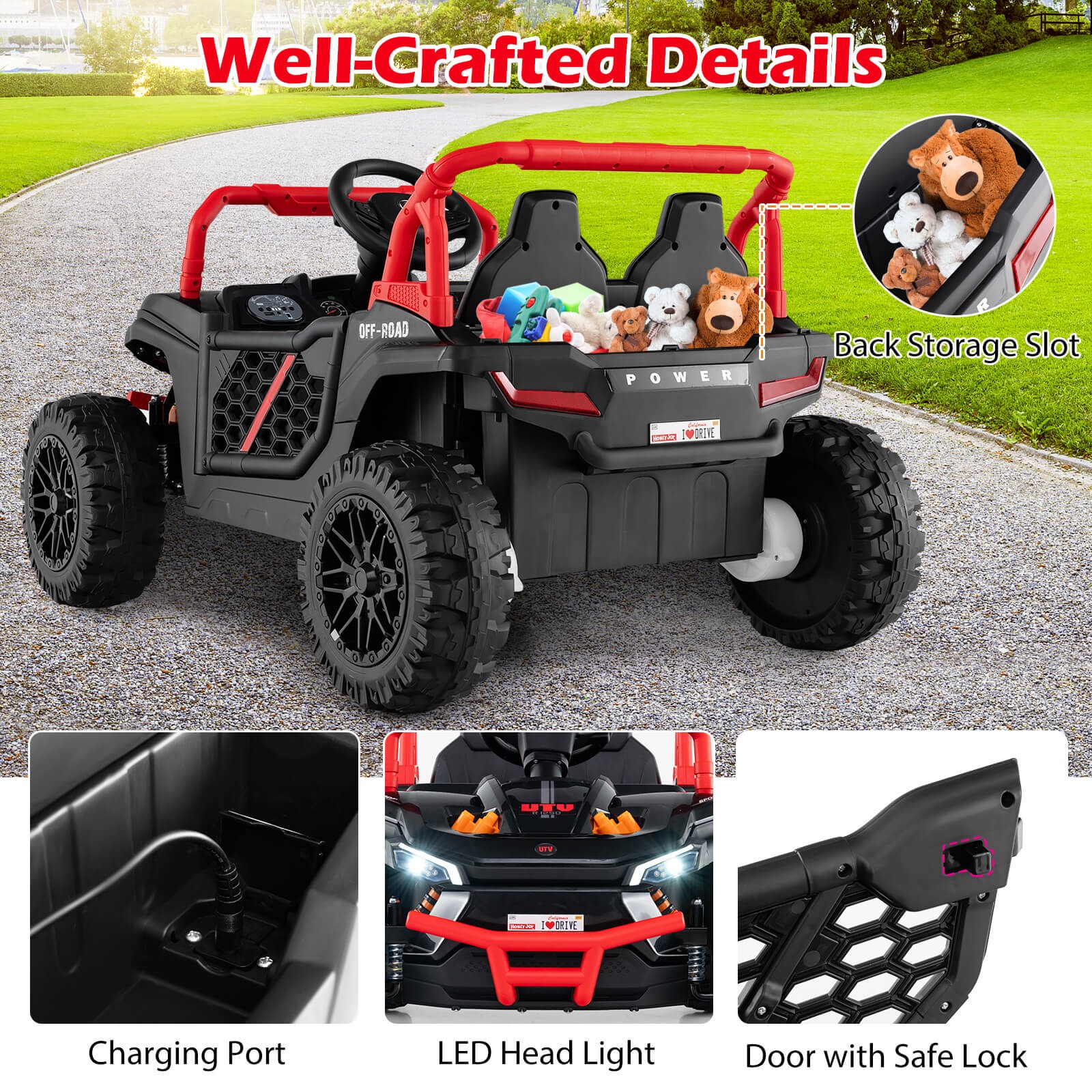 12V Kids Ride on Truck w/Parental Remote 3 Speeds & Reverse Forward Function
