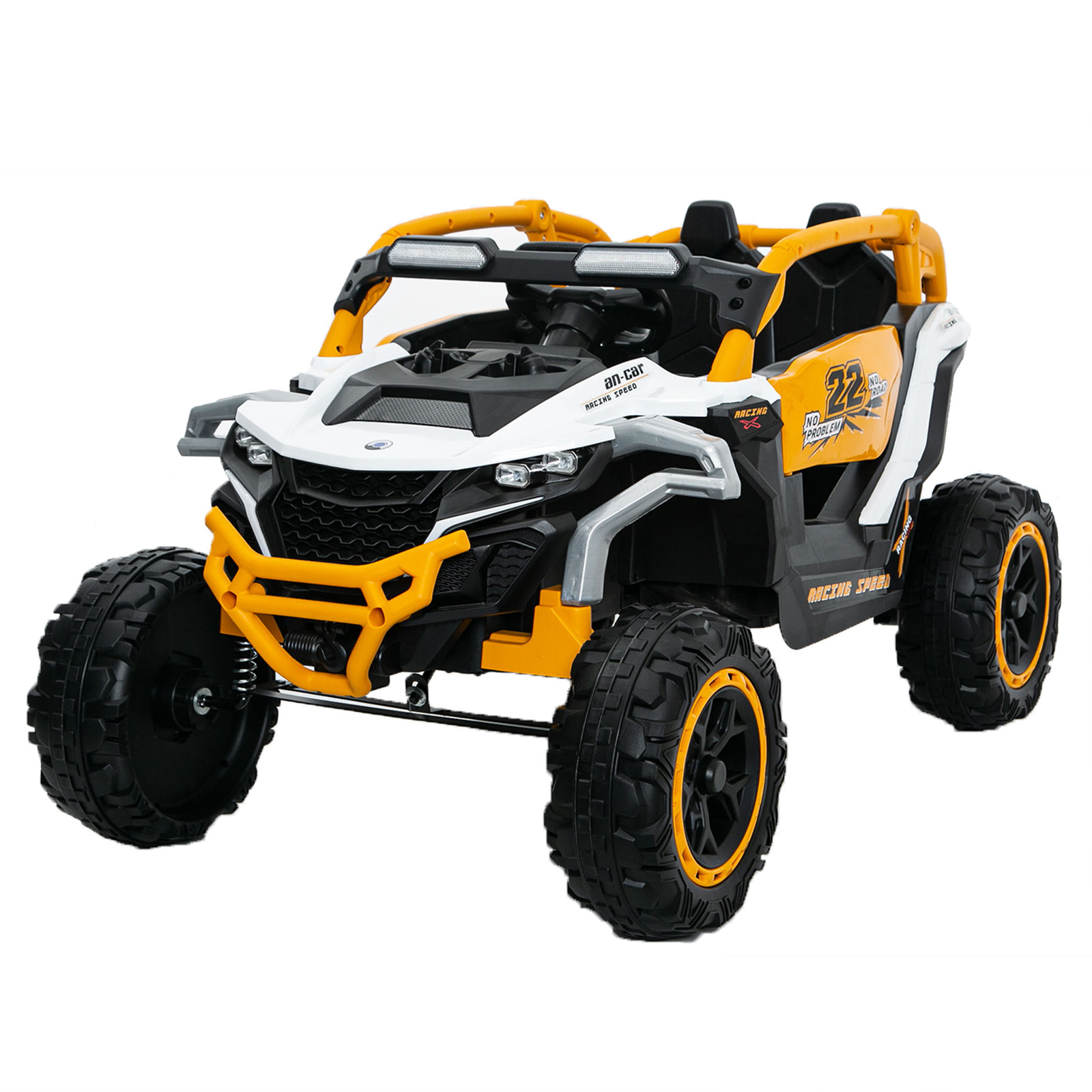 12V Ride on Models Truck Car 2 Seater UTV For Age 3-6 Years Old Yellow+White