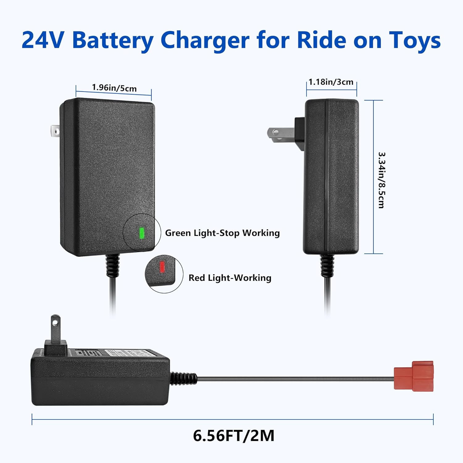 24V Battery Charger Compatible with Ride on Toys for Kids, 24Volt (28.8V) Batter