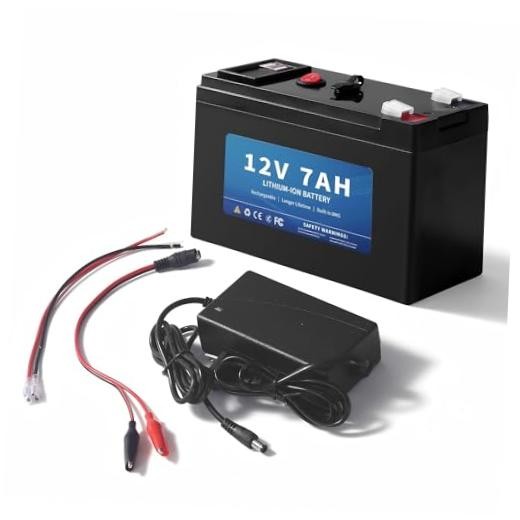 12V 7Ah Lithium Battery, Replacement Battery for Power Wheels 12 Volt, 2 USB