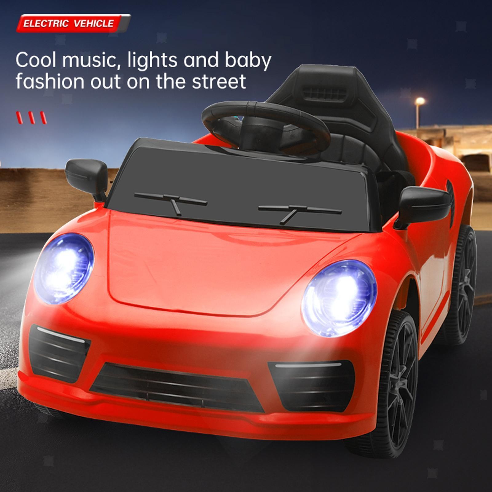Electric Car Children Multifeature Control Ride Toy Seatbelt Door Fun for Baby