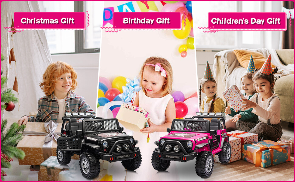 12V Ride On Truck Electric Jeep Off-Road Vehicle Car Toy W/ Remote Led Light MP3