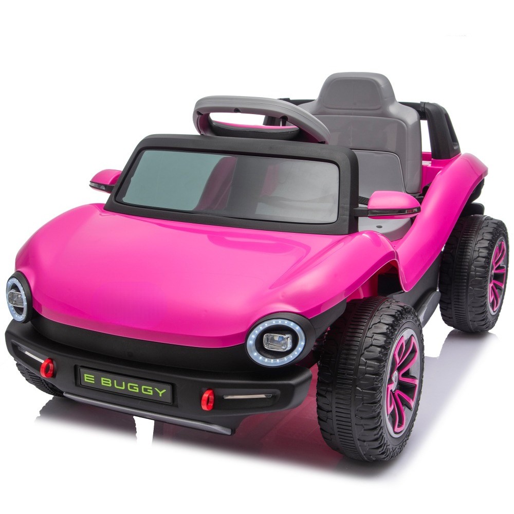 12V Kids Ride On Electric Car W/2.4G PC,Cute&Curvy Body,2WD,4-Wheel Suspension