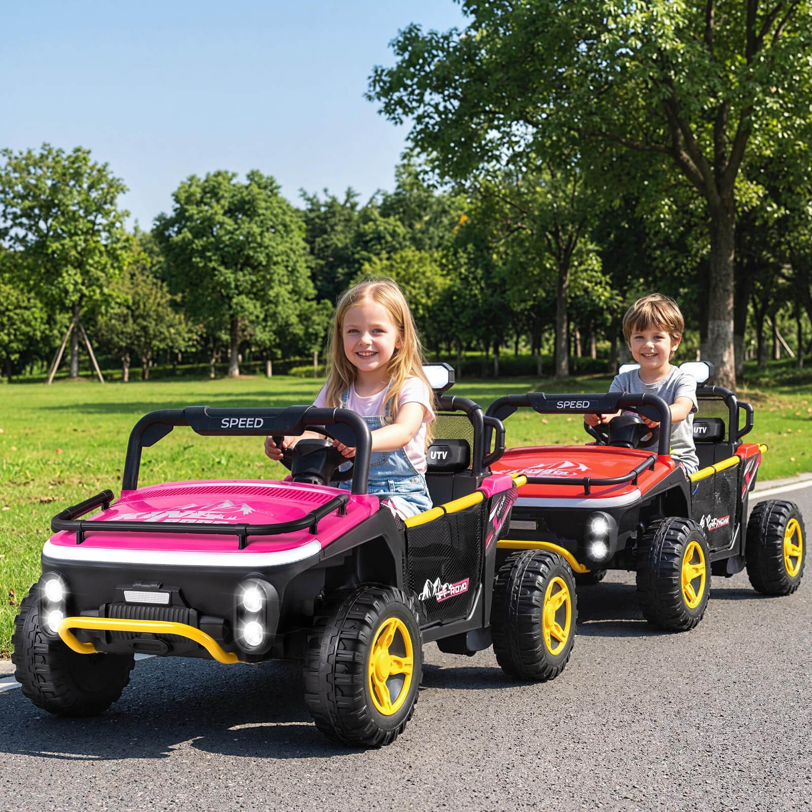 24V Ride on Toy for Big Kid’s 2 Seater Ride on UTV Truck Car w/ Remote Control
