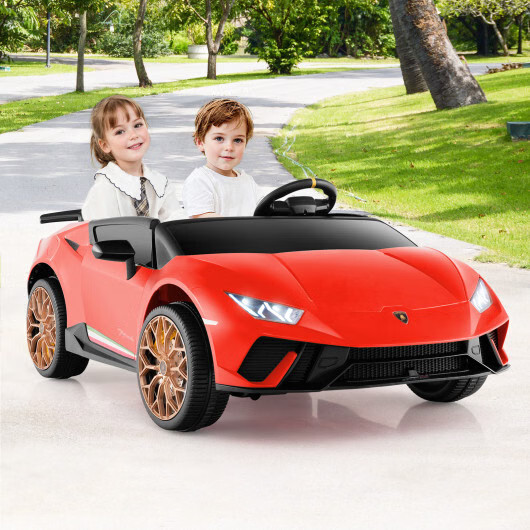 24V 2-Seater Kids Ride-On Car 4WD Licensed Lamborghini Electric Toy Vehicle Red