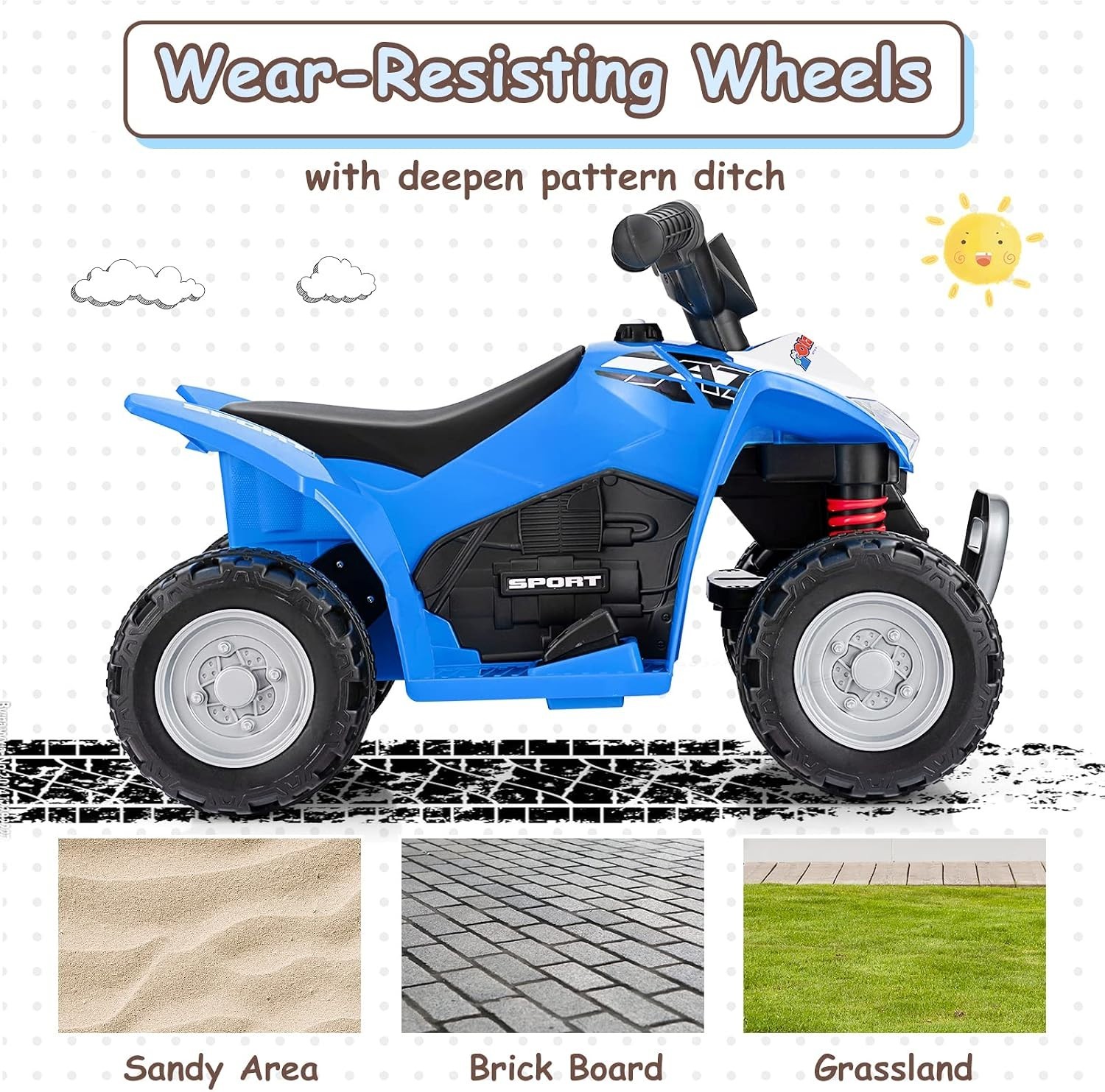 Kids 4-Wheeler Toy ATV with LED Lights – Safe & Exciting Ride On Experience