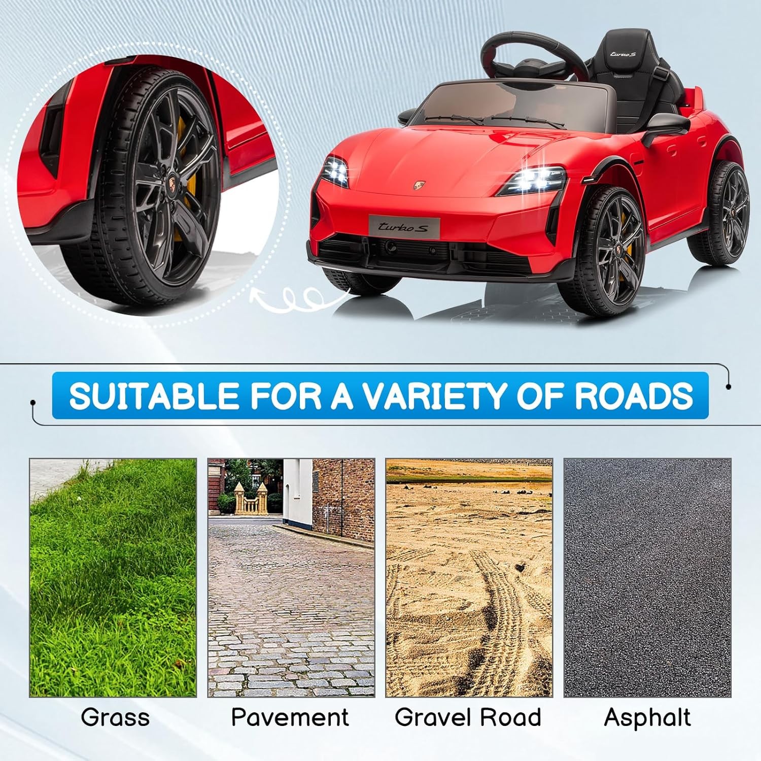 12V Kids Ride on Car, Licensed Porsche Taycan Electric Car w/Remote for Toddlers
