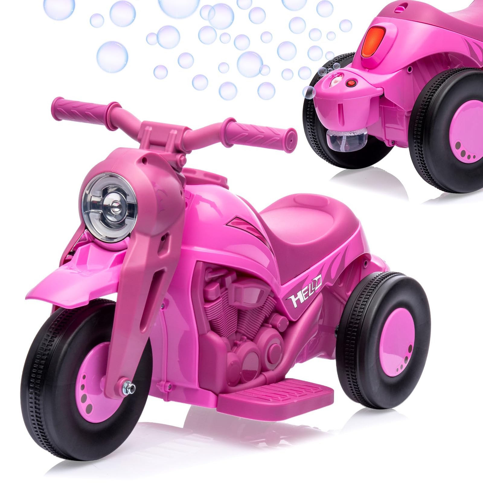 Kids Ride on Bubble Car, Hetoy 6V Battery Powered Electric Large, Pink