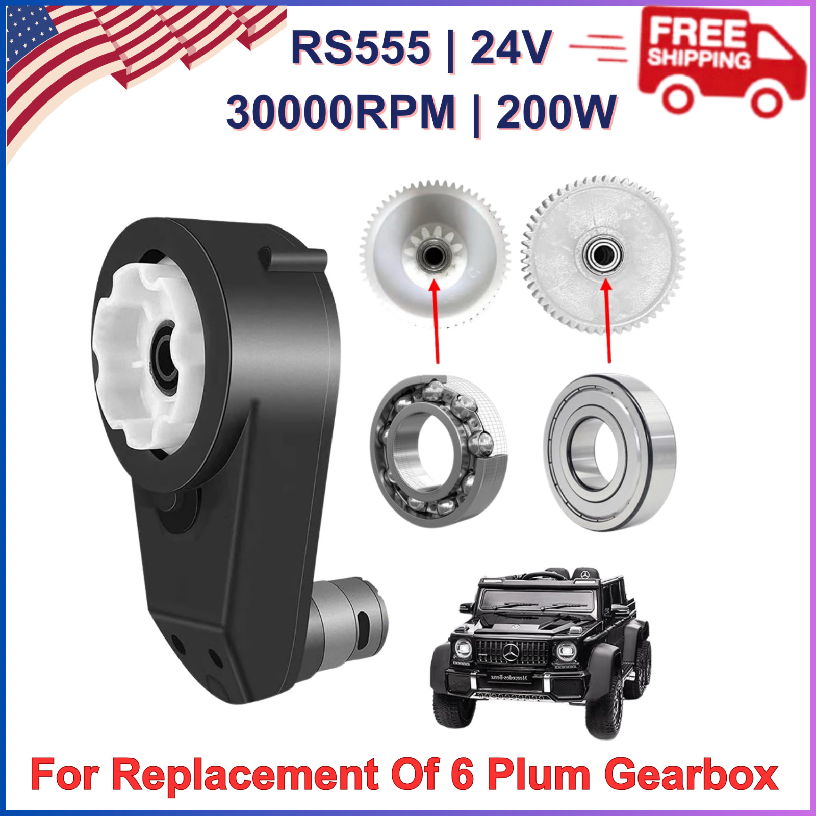 High Power Gearbox for Wheels 24 Volt Motor 30000RPM for Kid‘s Ride On Toys Car