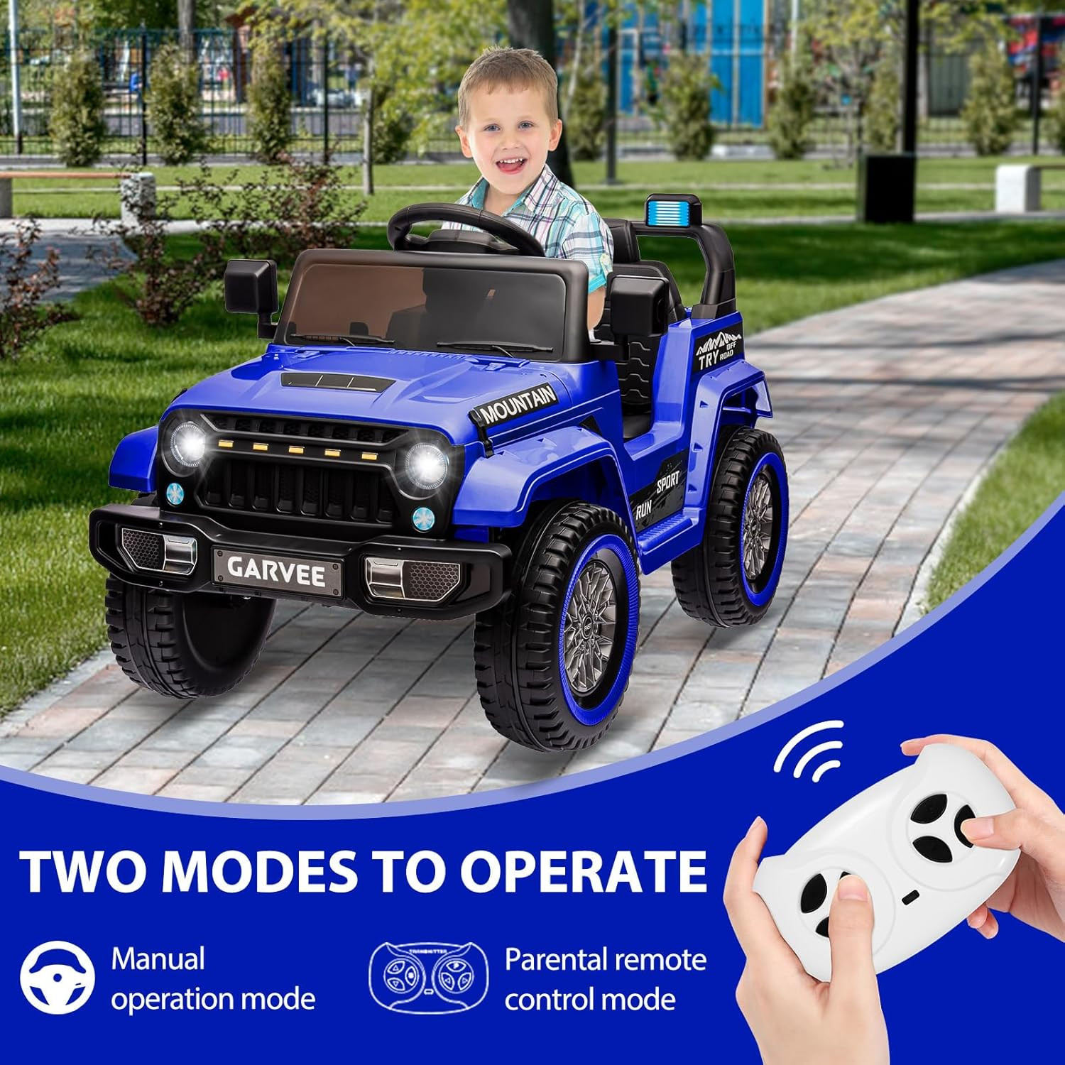12V Kids Ride on Truck Car, Battery Powered Electric Vehicles with Remote Contro