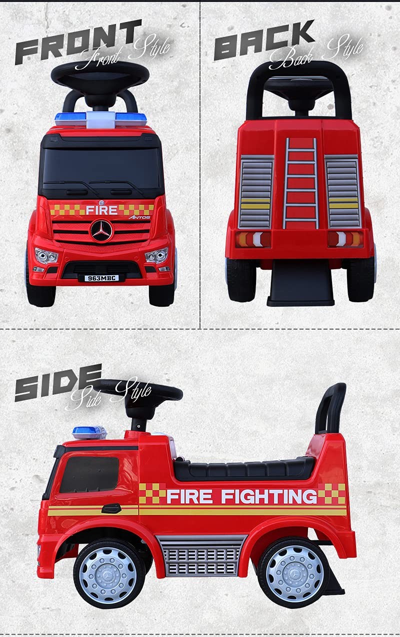 AIJYU TOYS Mercedes Benz Fire Truck Foot Powered Ride On