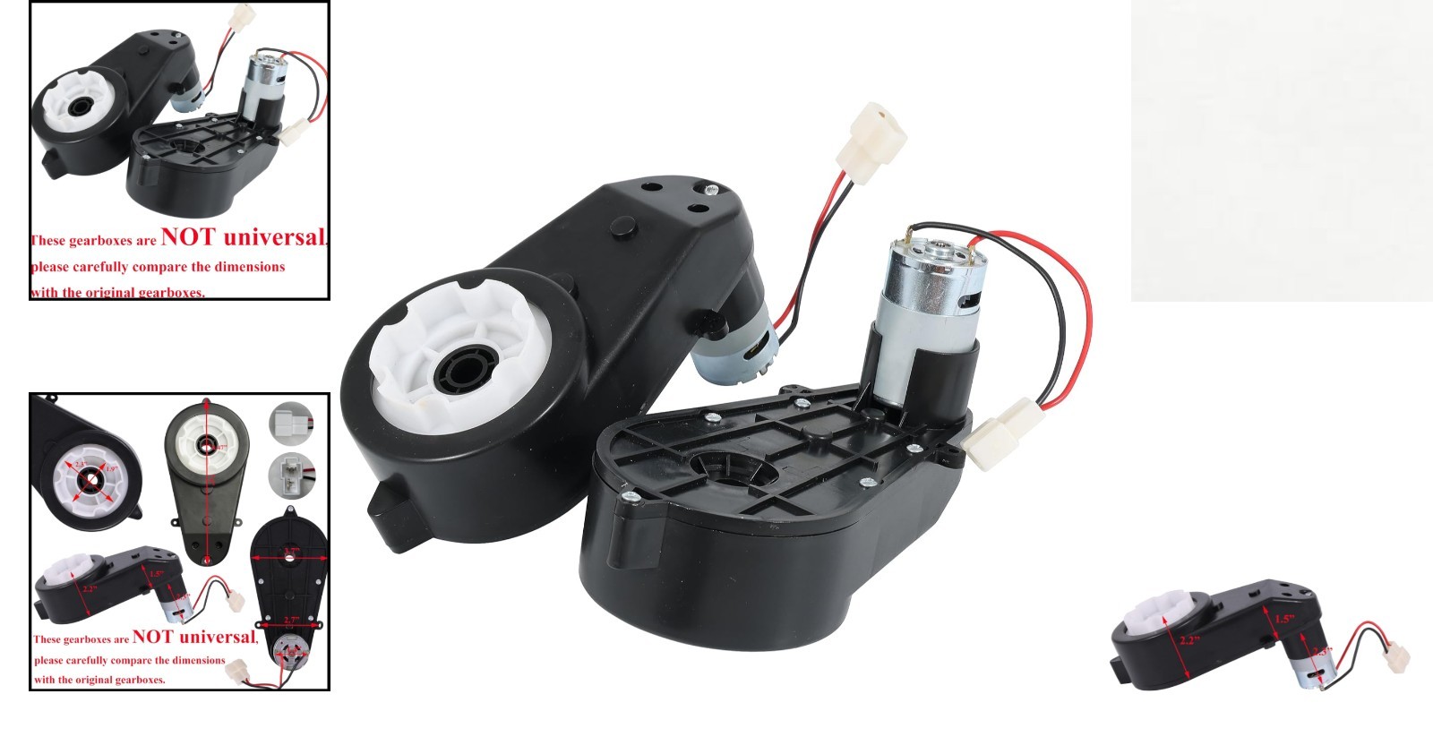 Durable 2 Pcs Kids Ride On Gearbox – 550 12V Motor with Quick-Connect Features