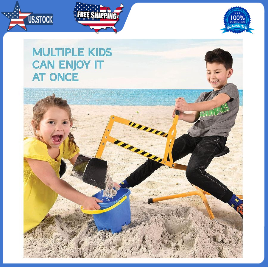 Stargo Sand Digger Kids Excavator Ride on Toy, Beach Toys Outdoor Sandbox Toy