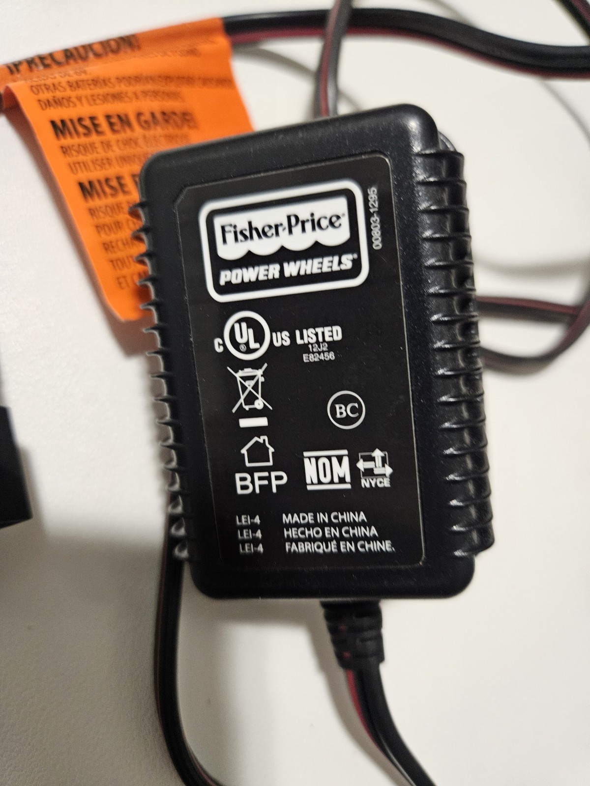 Fisher Price Power Wheels 6V Class 2 Battery Charger Wall Plug 00801-1781 LEI-4
