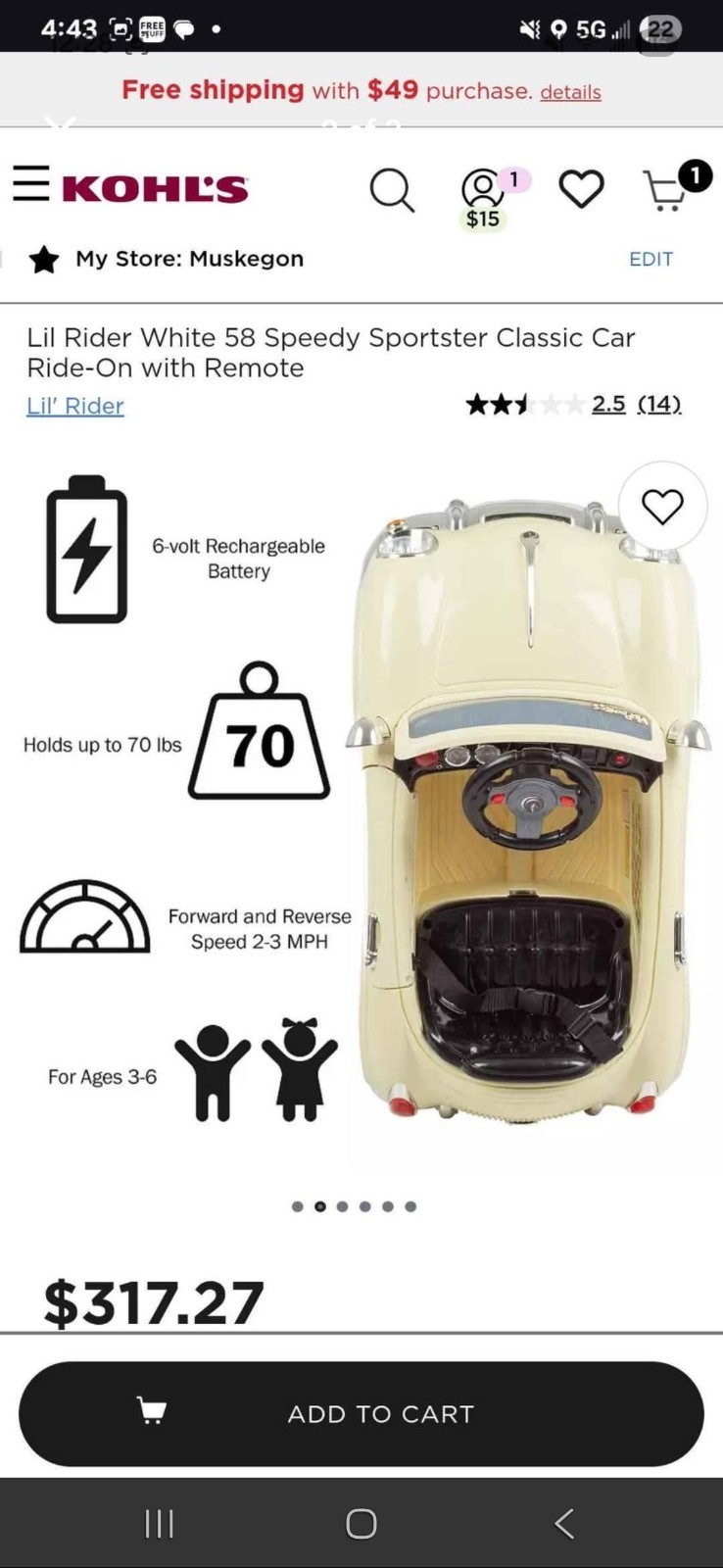 Lil Rider Ride Toy Classic Sports Car