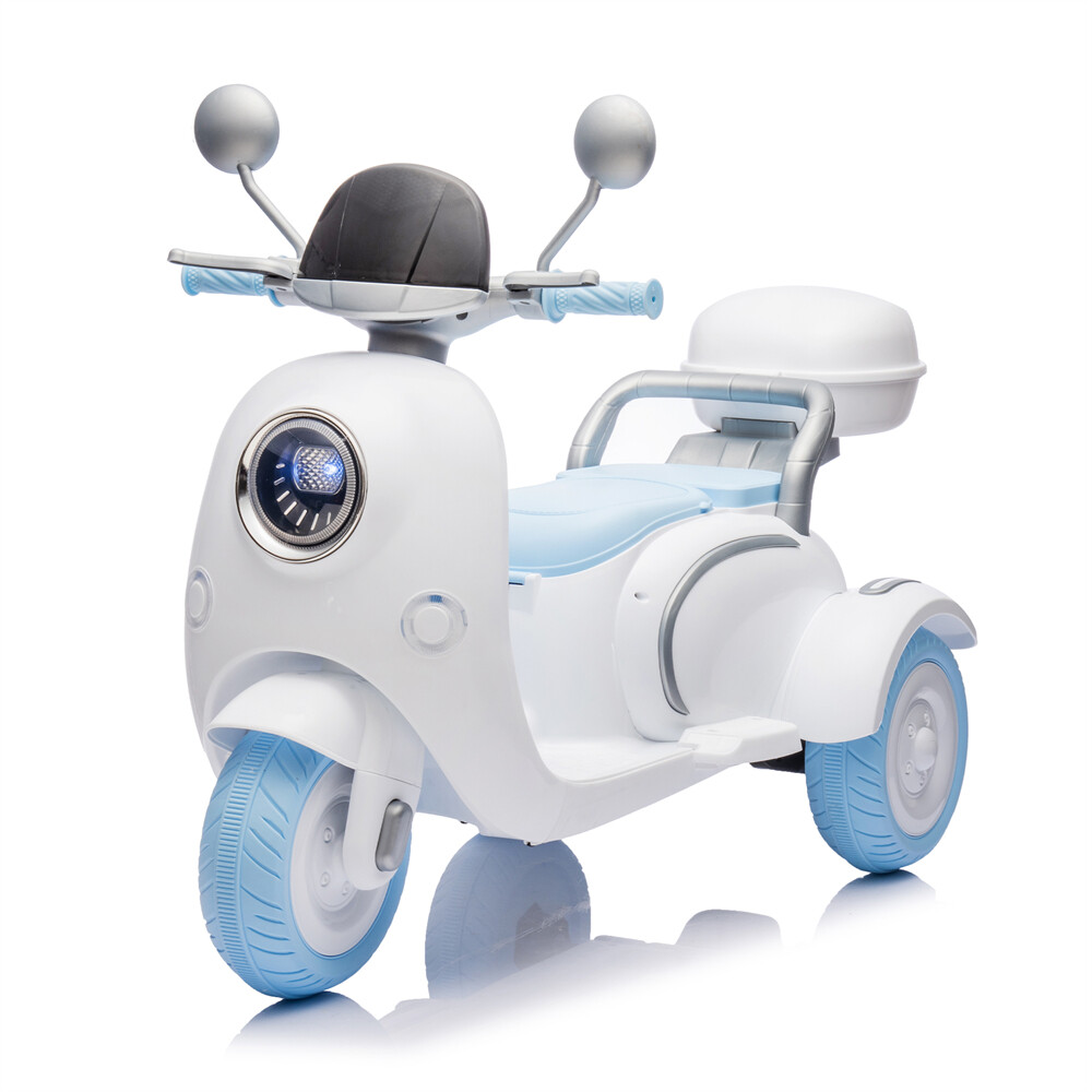 12V 2-Seater Kids Ride On Electric Motorcycle 3-Wheel Toy 1.86-3.11mph Aged 3-6