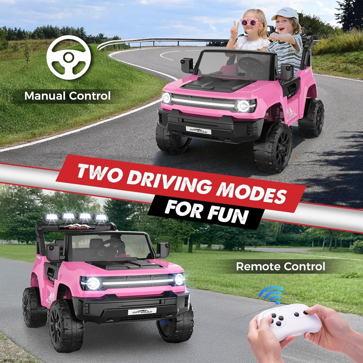 24V Electric Ride on Car for Kids Powerful Wheels with Remote Control & Music