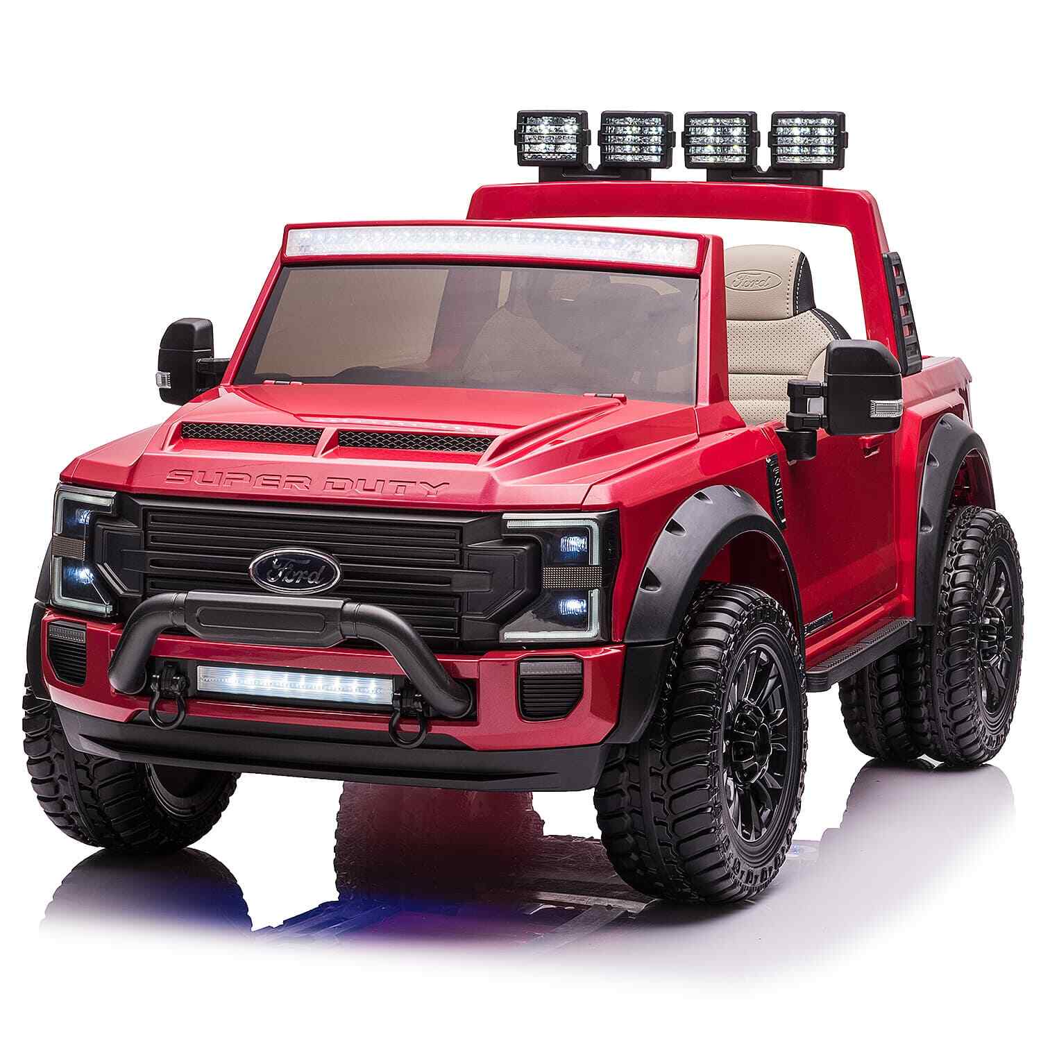 24V 2 SEATS FORD F450 CUSTOM EDITION KIDS RIDE-ON CAR TRUCK,LIGHTS WITH R/C -RED