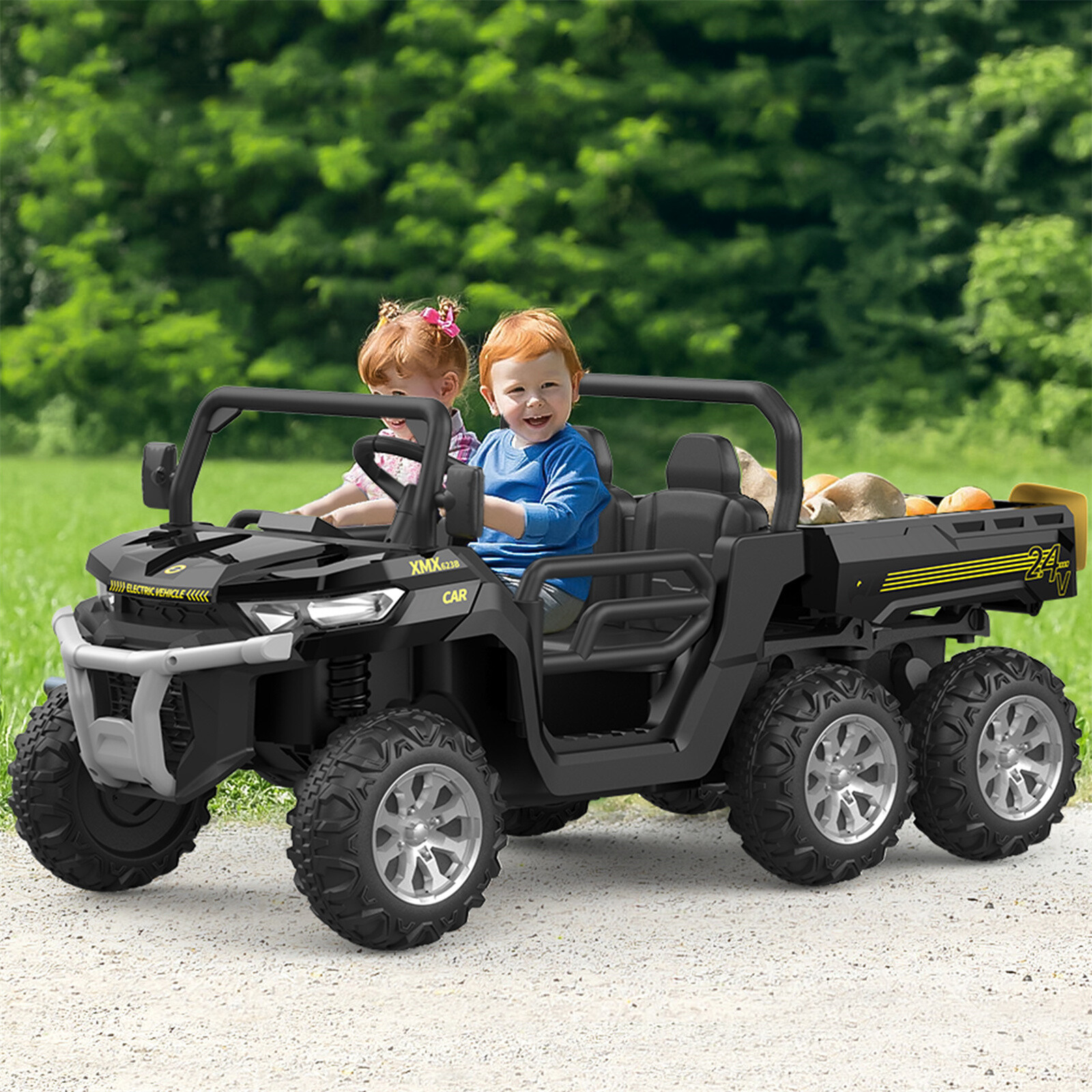 24V Ride on Dump Truck with Remote Control Electric Dump Bed Electric Vehicles