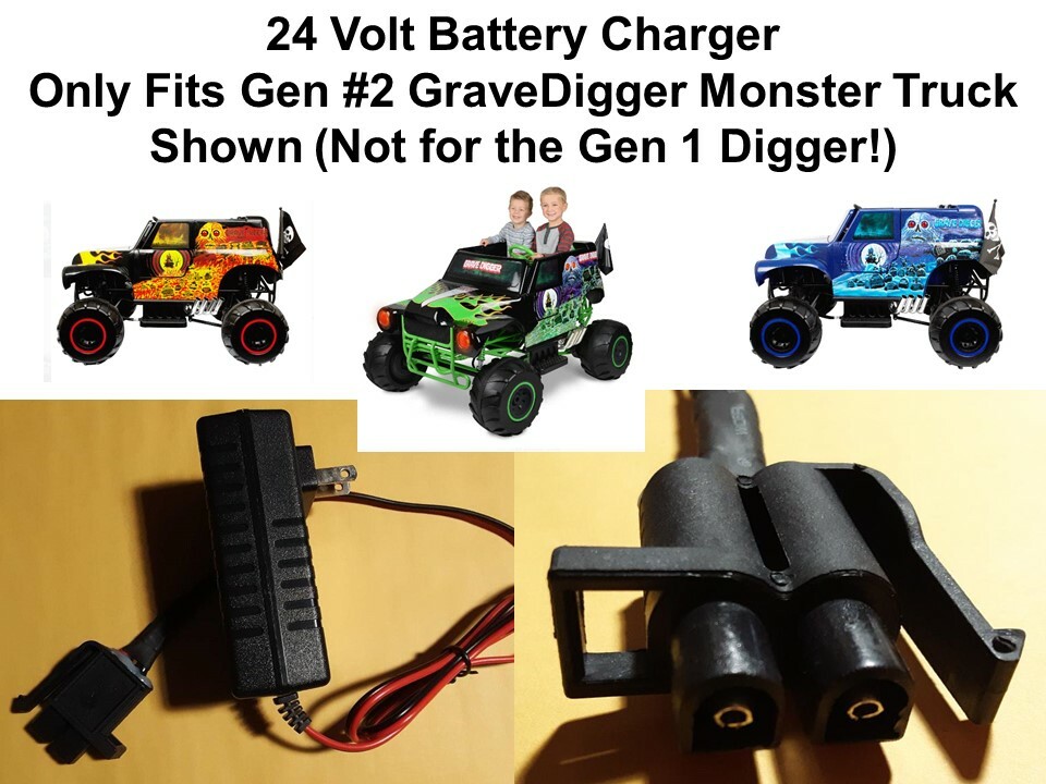 NEW 24V Charger B for the GraveDigger Power Wheels Toy Grave Digger