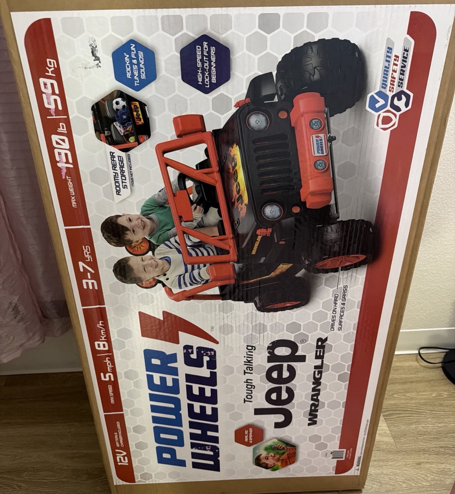 Power Wheels Jeep Wrangler 12V Battery Operated Ride-On Toy for Ages 3-7