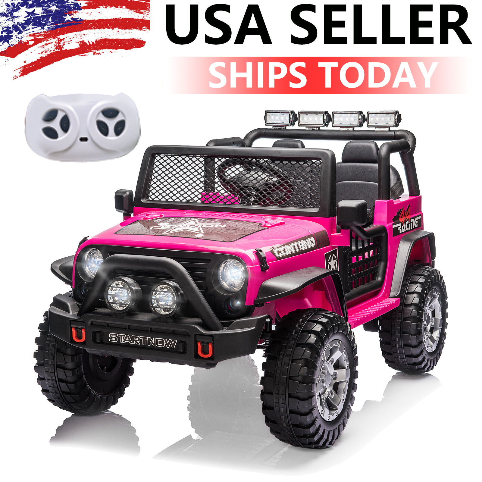 12V Kids Ride On Car Truck Electric Vehicle 2 Seater JEEP Remote Control LED MP3