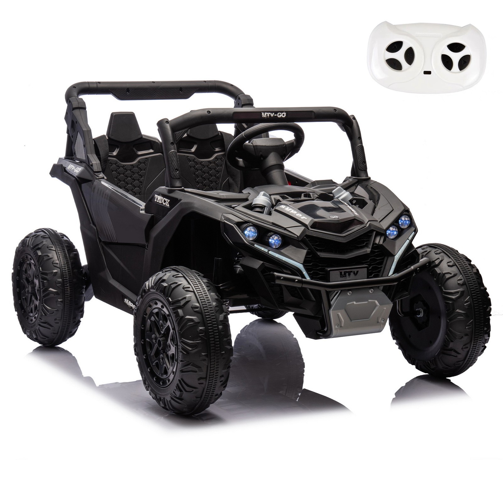 24V 7Ah Kids Ride On Rally UTV Car Parents Control 4-Wheel Suspension LED Music