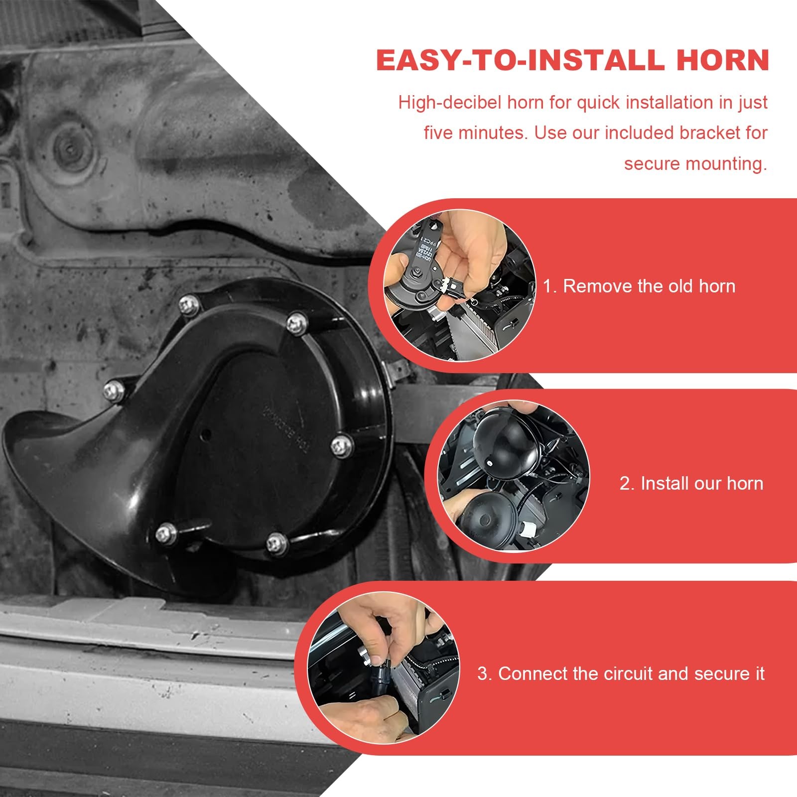 2 Pack 12V Super Loud Train Horns Vehicle Air Electric Snail Horn for Truck