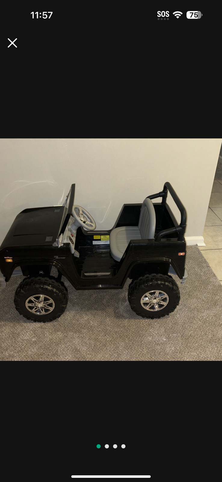 6V Ford Bronco Ride-On Toy for Ages 3-5, Battery Powered, LED Headlights, FM …