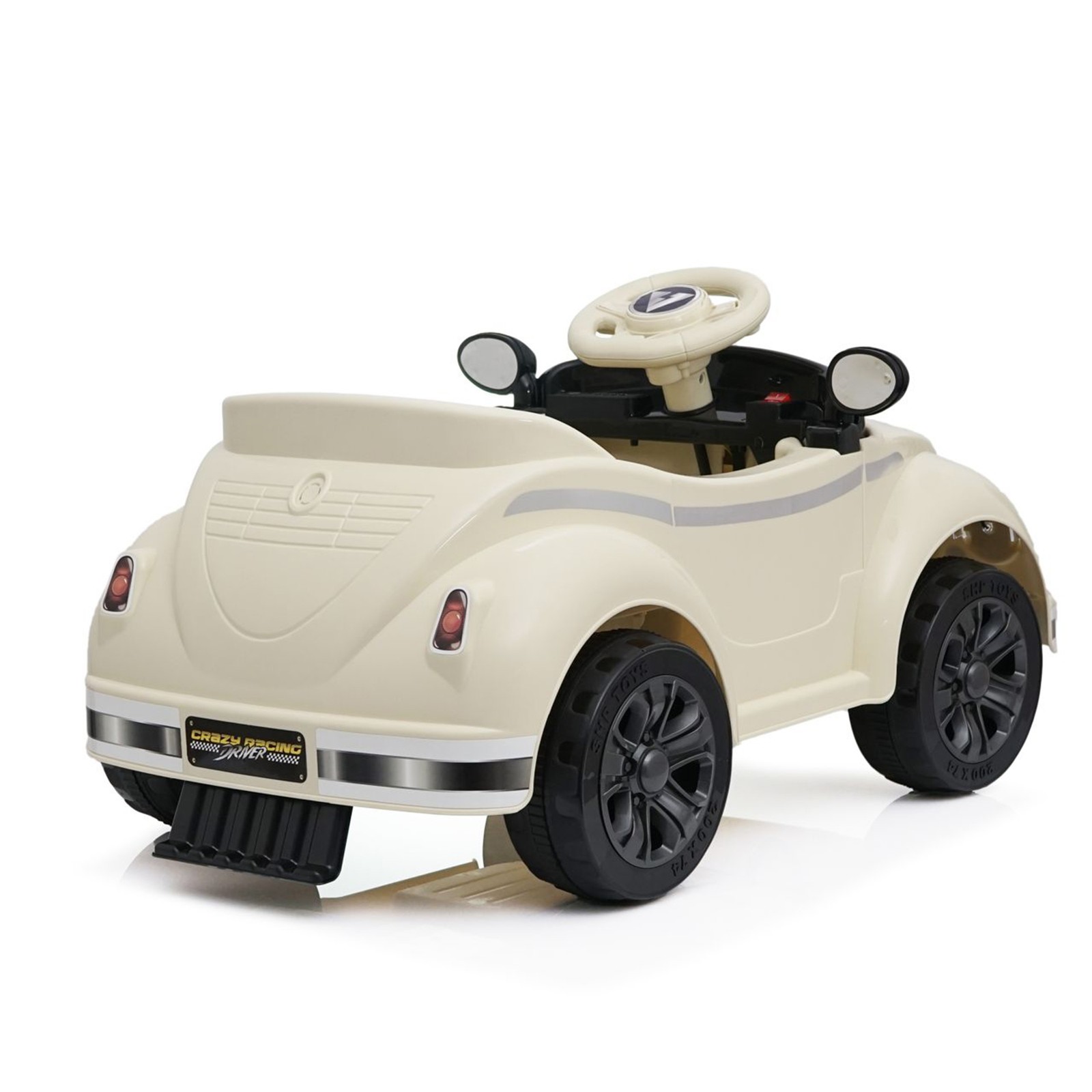 12V Kids Ride On Car Wheel LED USB & Bluetooth Suitable for Kids Aged 2-4 Beige