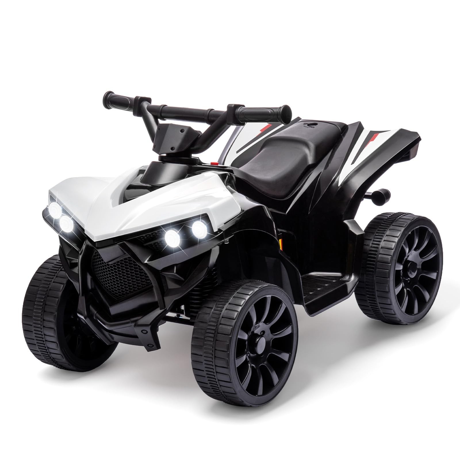 6V ATV Kids Ride on Quad Car Toy with LED Lights for Toddler 3+ Years Old Gifts