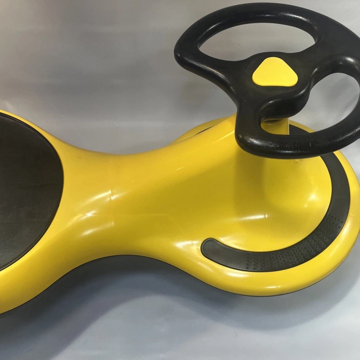 Kids Wiggly Ride-On Yellow Car Toy Light Up Wheels Ride Vehicle