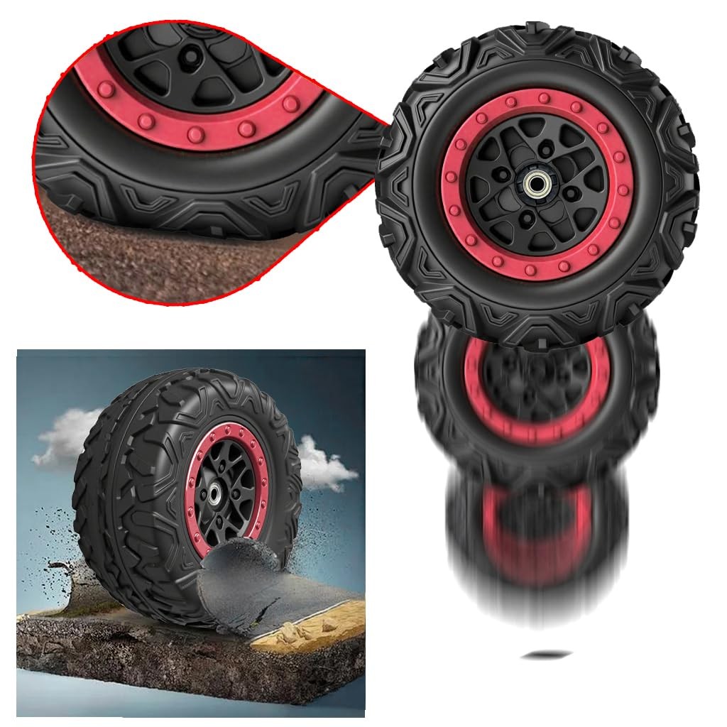 2 Pack 9.8in Solid Rubber PU Tire for Power Wheels Gator Alligator Ride On Car