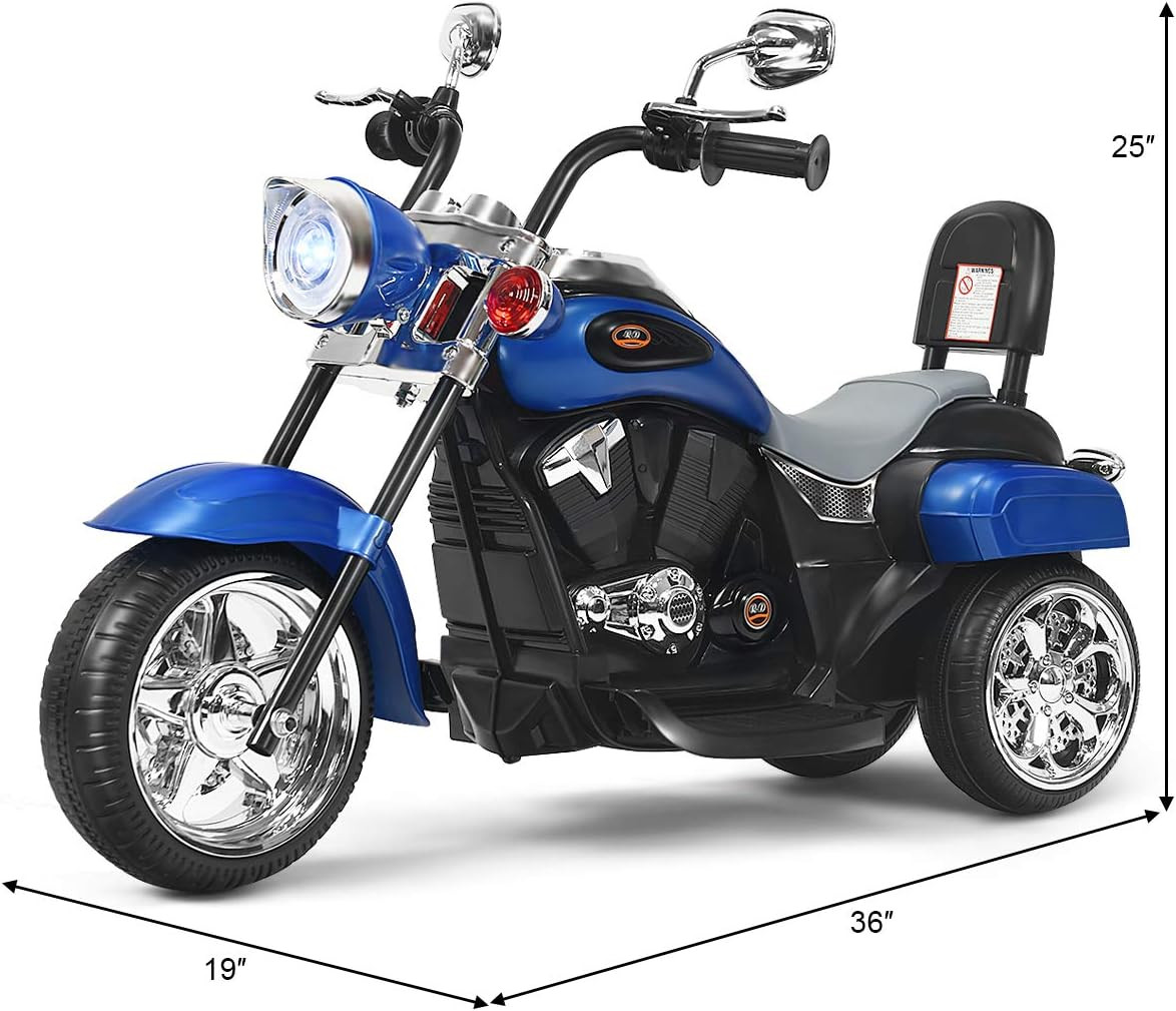 Electric Child Motorcycle Chopper Style Battery Powered Bike Motor Ride On Toy