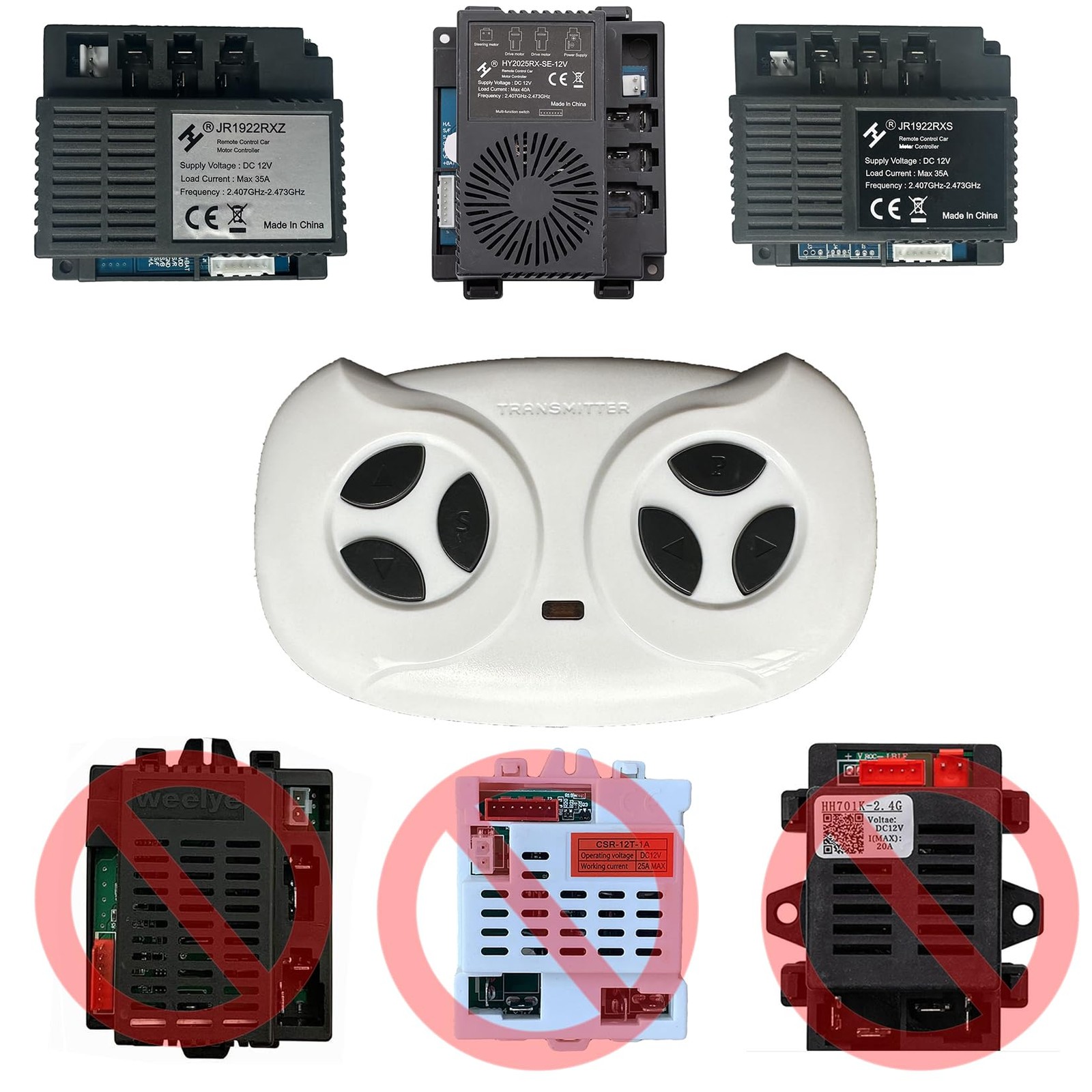 JR1602 FCC 2.4G Bluetooth Remote Control Remote for 12V Ride On Car,Controller T