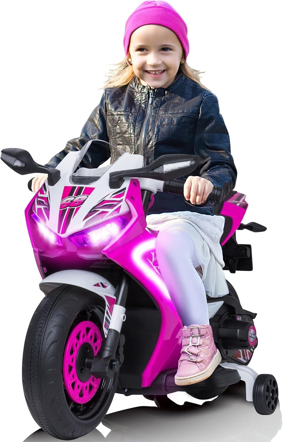 Charming Pink 6V Electric Motorcycle for Toddlers – Indoor/Outdoor Fun, Ages 3-6