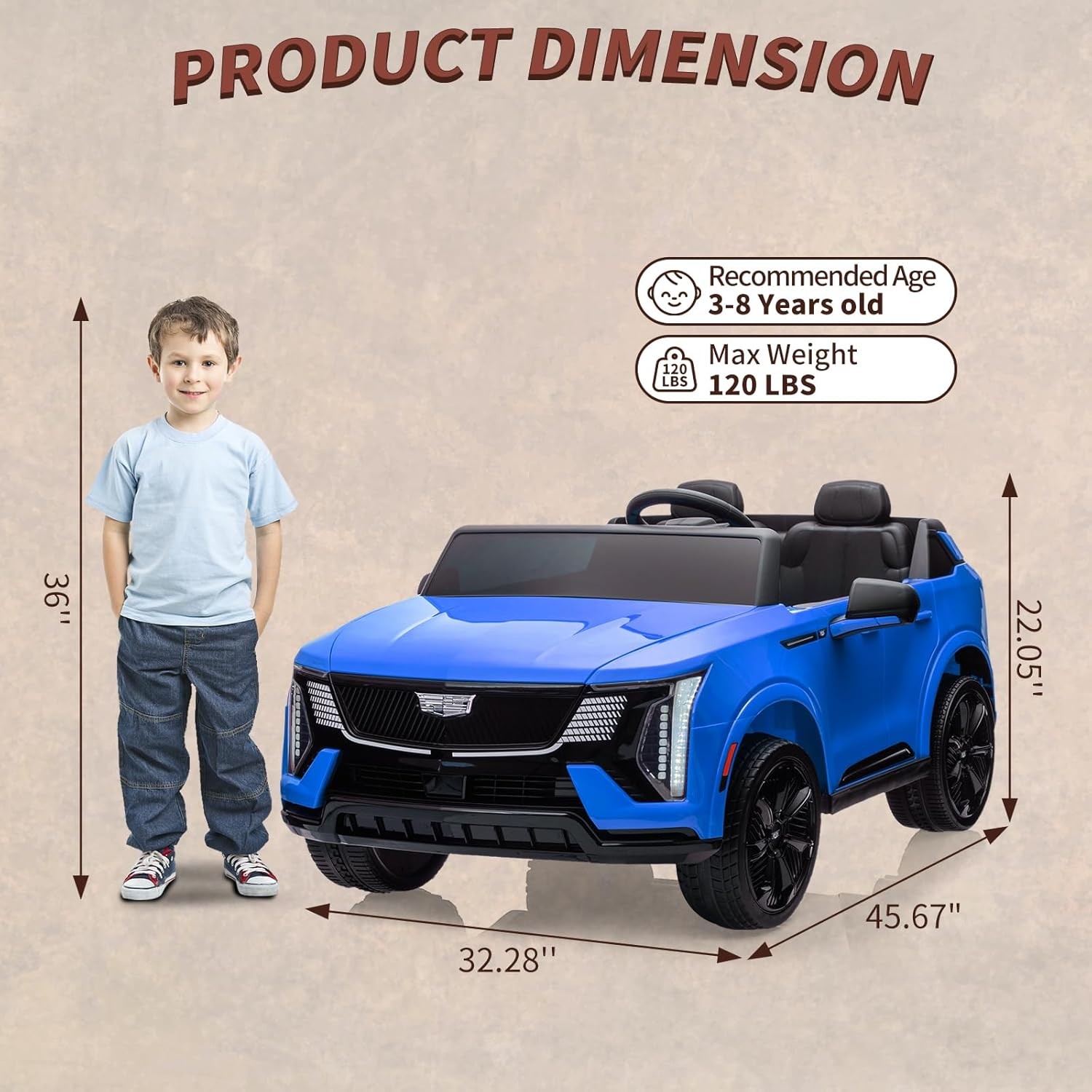 Kids Ride On Car Licensed Cadillac 24V 2 Seater Parent Remote LED MP3 USB