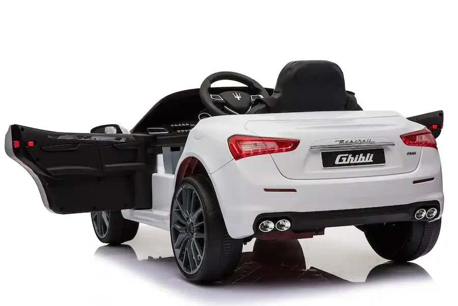 Best Ride On Cars Maserati Ghibli 12V Car White RC Remote Control Open Doors