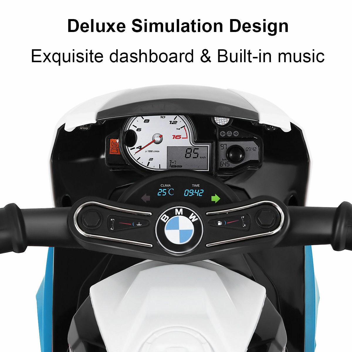 Kids Ride On Motorcycle BMW Licensed 6V Electric 3 Wheels Bicycle w/ Music Navy