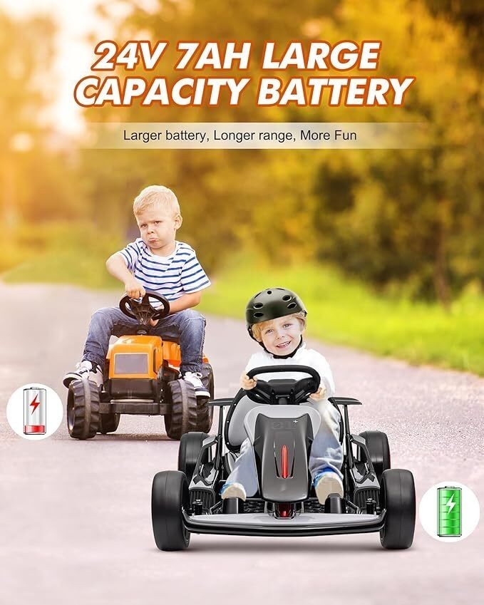 Kids 24V Ride On Toy Go Kart Child Electric Drift Go-Kart w/Long-Lasting Battery