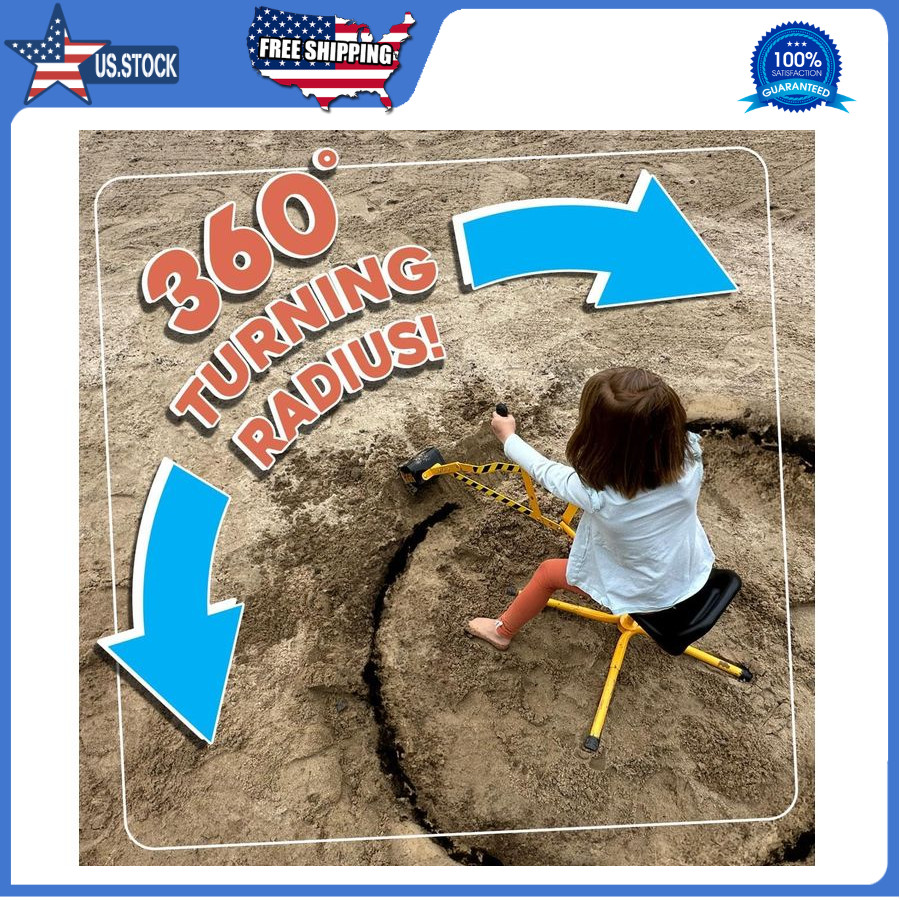 Stargo Sand Digger Kids Excavator Ride on Toy, Beach Toys Outdoor Sandbox Toy