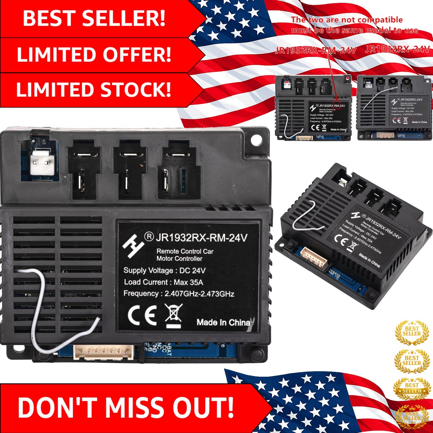 Upgrade Your Kids’ Electric Car with 24V JR1932RX-RM Control Box – Easy Pairing!