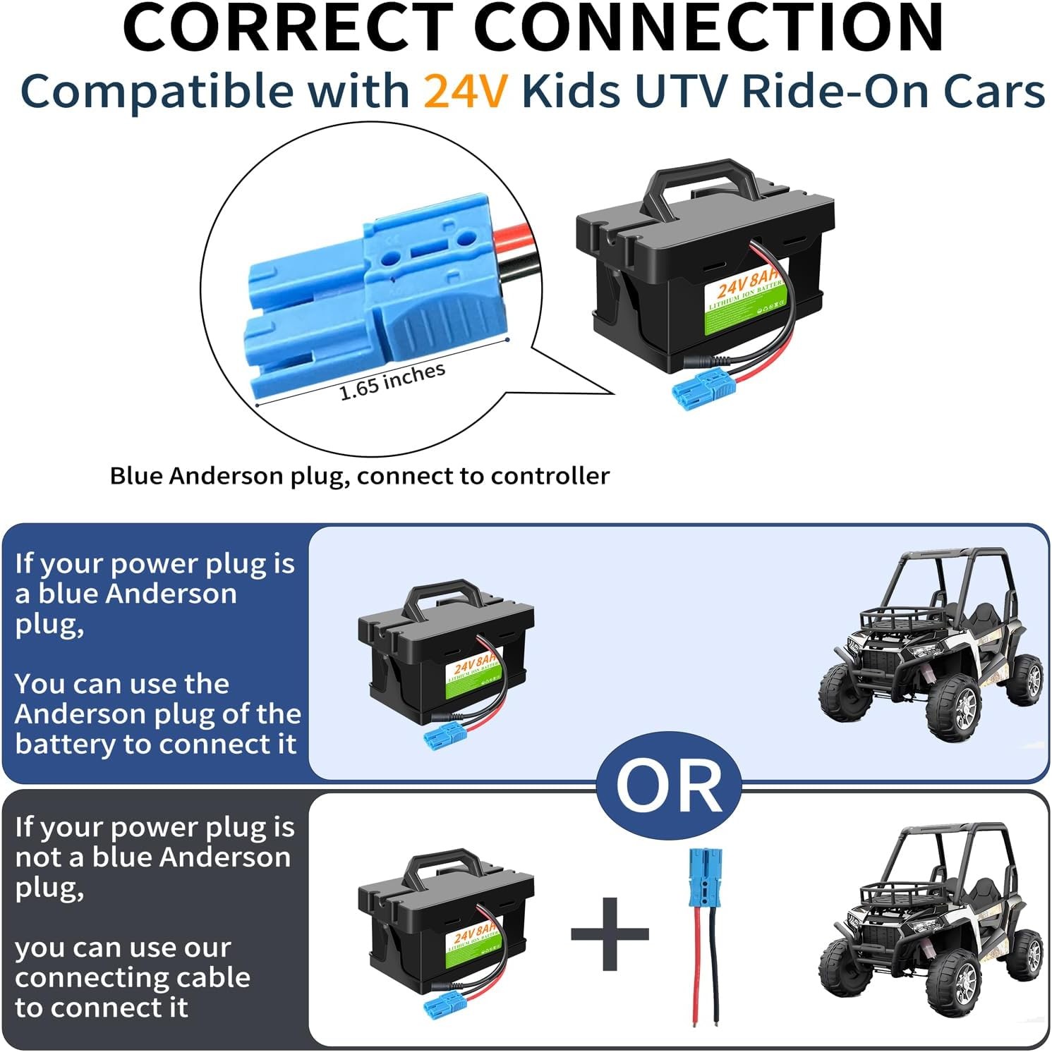 Upgraded 24V 8Ah Lithium Battery For Dynacraft UTV