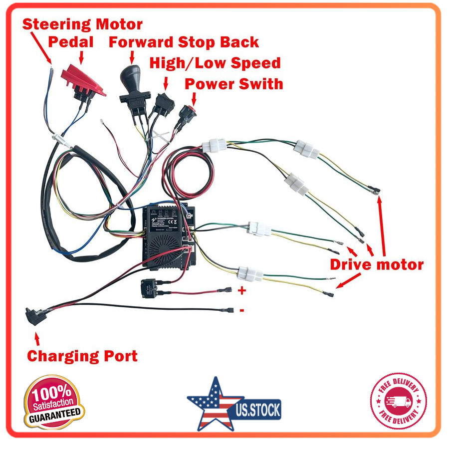 24V DIY Ride-On Toy Wiring Harness Conversion Kit 2.4G Control Box Set