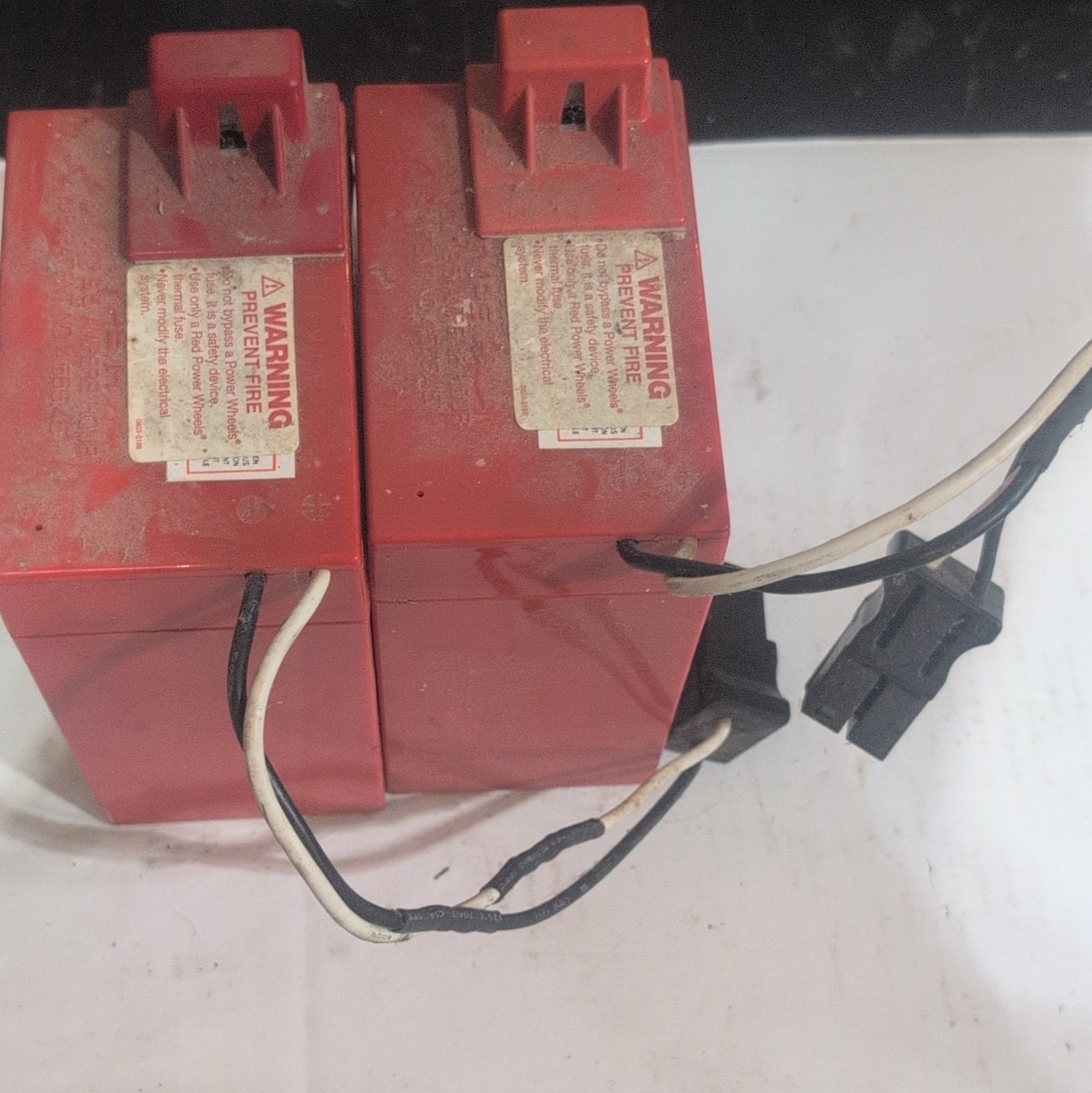 Lot Of 2 Power Wheels Battery 6 Volt Red Fisher Price (USED PREOWNED)