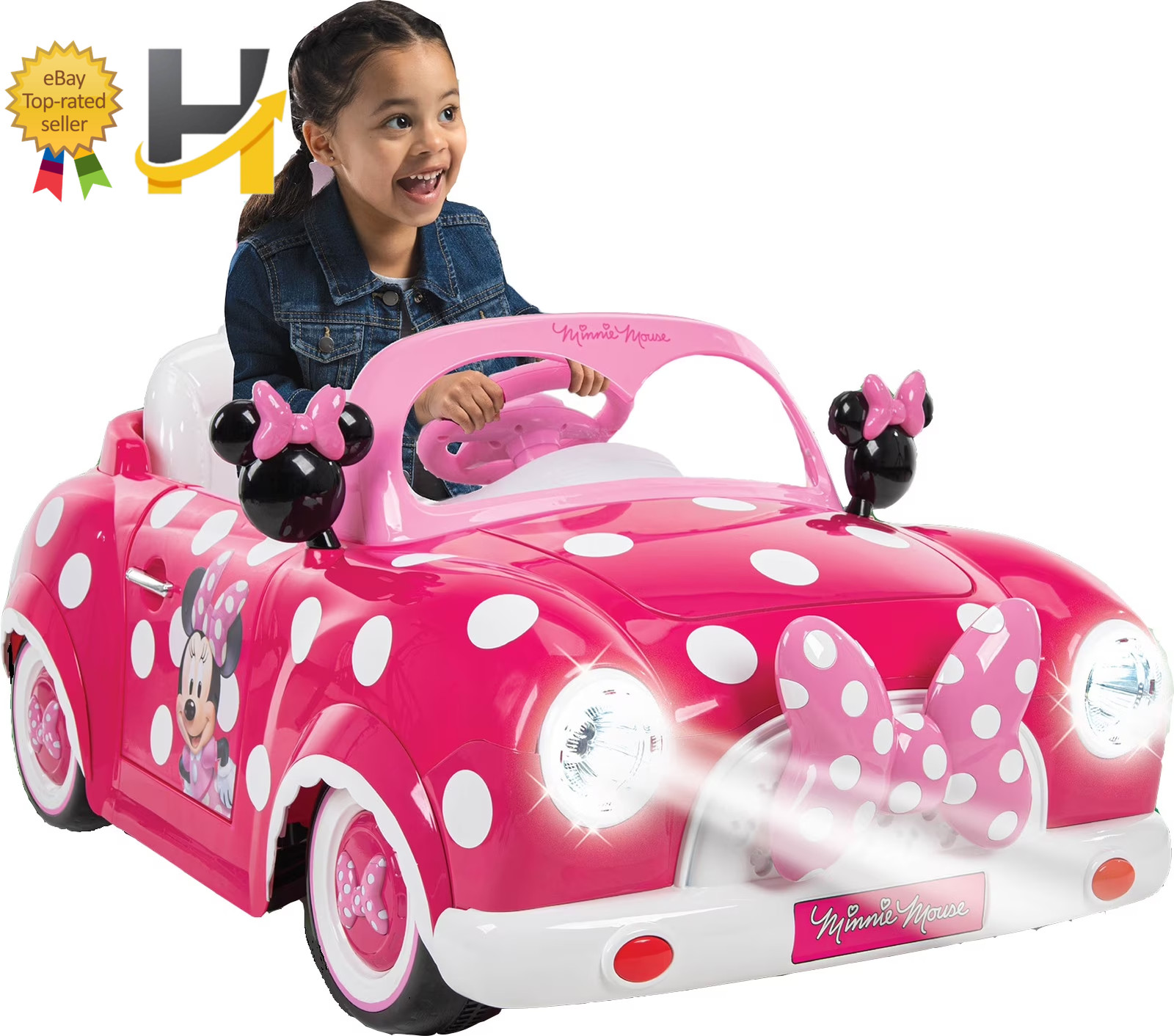 Disney Minnie Mouse Convertible Ride On Car 6 Volt Electric Toy For Kids Age 3+
